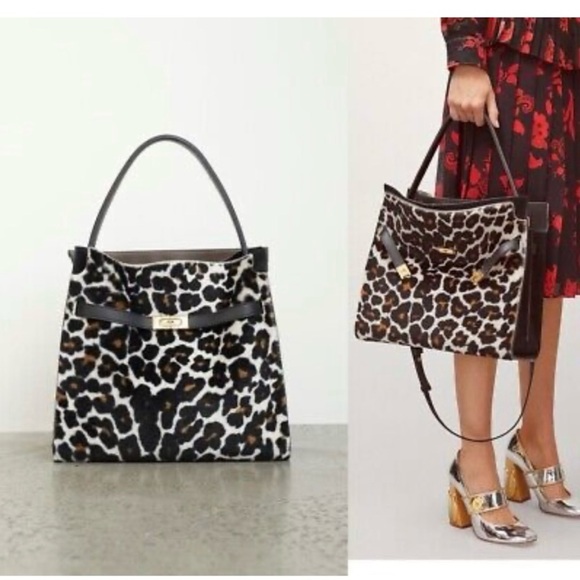 UNIQUE TORY BURCH~LEE RADZIWILL BAG IN LEOPARD SHEARLING - Picture 2 of 8